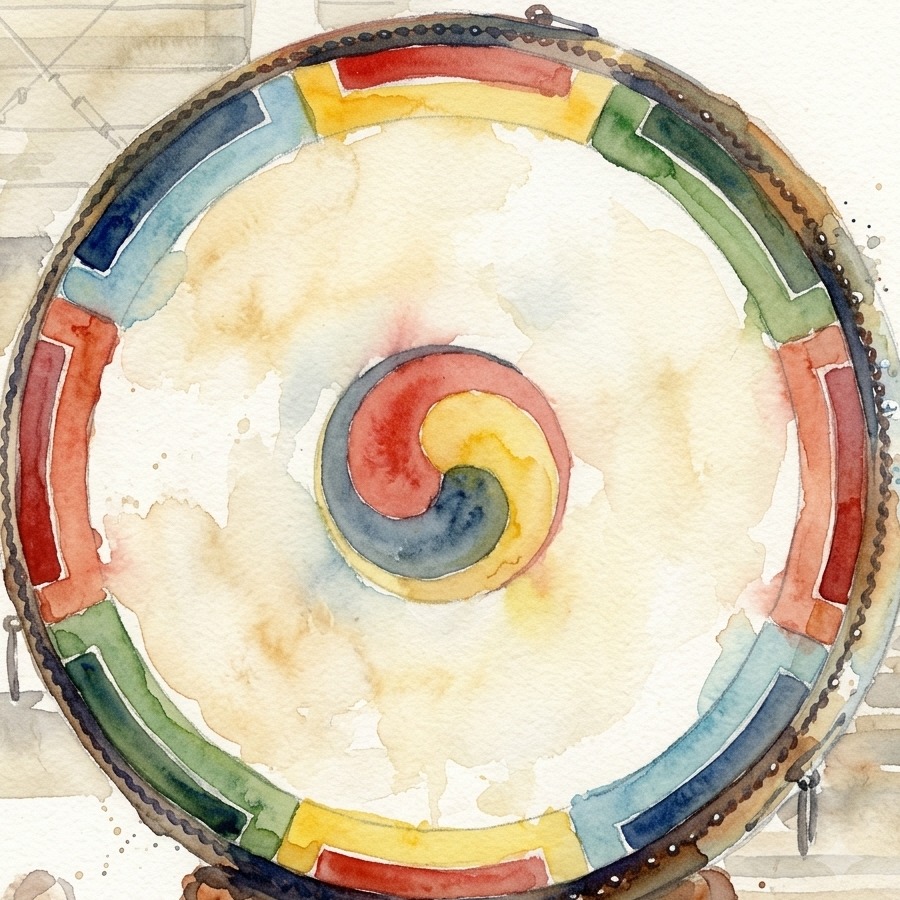 Watercolor gong